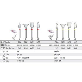   KENDA Deluxe Diamond High Shine Polishers for Composite and Hybrid-Ceramic, Kis Lándzsa, RA, 6db