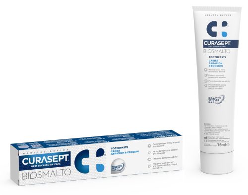 Curasept Biosmalto fogkrém, fogszuvasodás-abrázió-erózió, 75ml