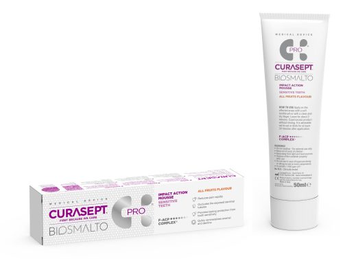 Curasept Biosmalto Mousse Pro, érzékeny fogakra, otthoni, 50 ml