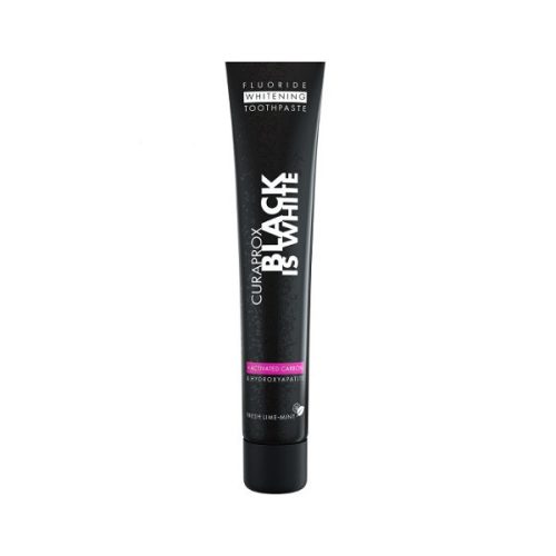 Curaprox Black is White fehérítő hatású, mentol ízesítésű fogkrém, 90 ml