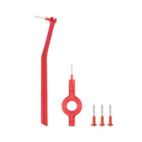   Curaprox CPS 07 prime Start fogköztisztító kefe, piros (5 db + UHS409+470 nyél)