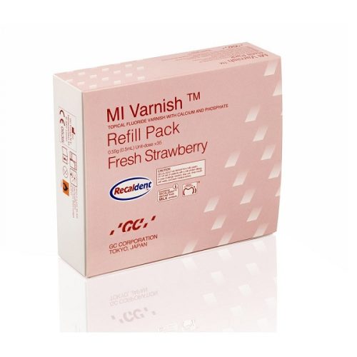 GC MI Varnish, Refill Pack, Strawberry, 35 unit doses