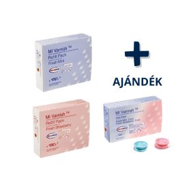   2db GC MI Varnish, Refill Pack 35 unit doses + 1db GC MI Varnish, Intro Pack, Strawberry & Mint, 10 unit doses Ajándék