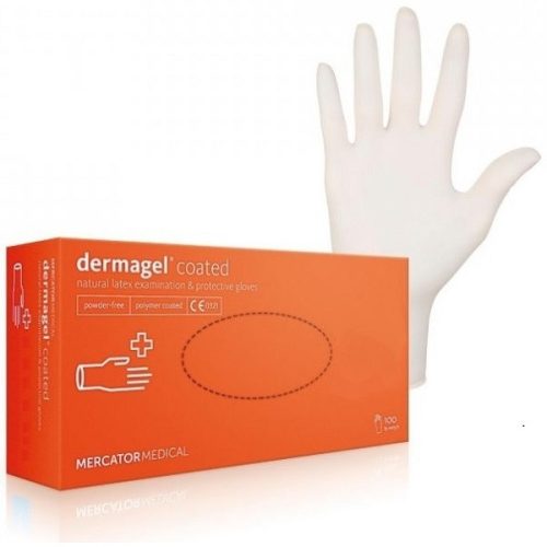 DERMAGEL púdermentes latex kesztyű XS